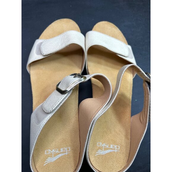 Dansko Womens Leather Sandals EU 41 US 10.5-11 Beige Slip On - Picture 7 of 9